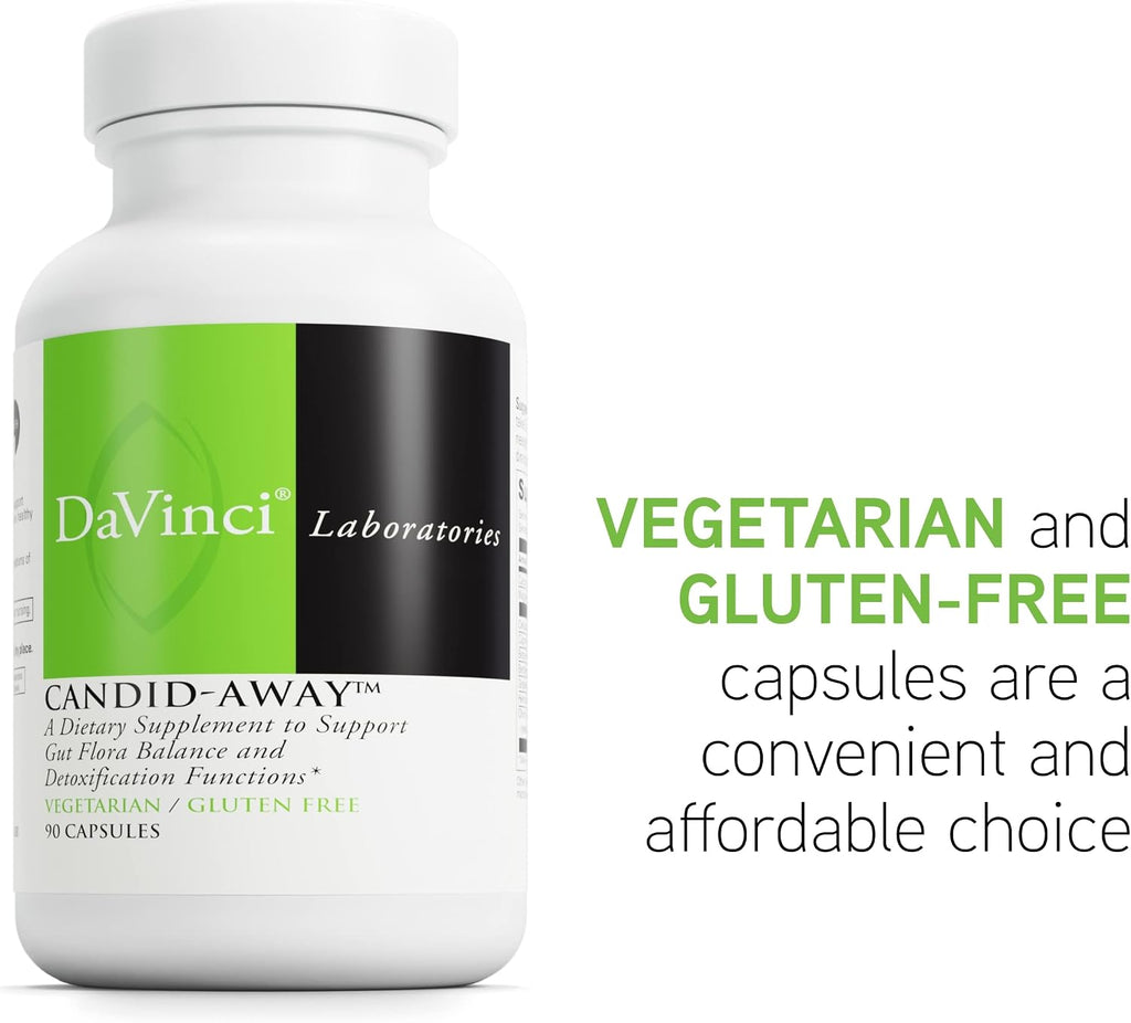 DAVINCI Labs Candid-Away - Digestive and Immune Support with Enzymes, Calcium & Magnesium - 90 Vegetarian Capsules