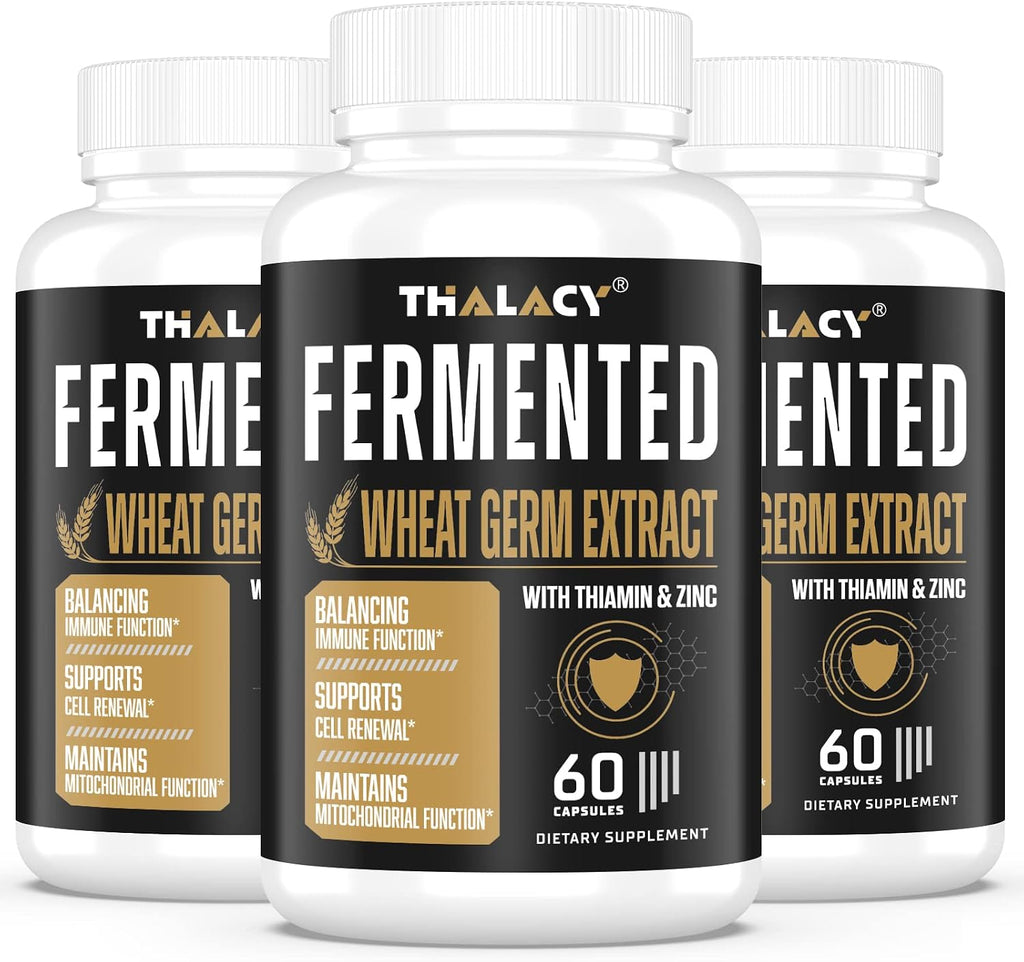 Cápsulas de Extracto de Germen de Trigo con Espermidina 13 mg – Fórmula Potente (1300 mg) con Zinc y Vitamina B1 – Paquete de 3