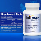 Lutimax Luteolin Complex en Polvo con Rutina - Suplemento Cerebral para Memoria y Enfoque - 100 porciones