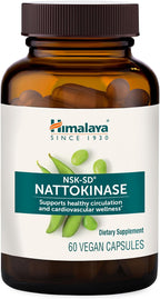 Himalaya NSK-SD Nattokinasa, Suplemento Alimenticio para una Circulación Saludable, Vegano, Sin Gluten, Extracto de Natto, 100 mg, 60 Cápsulas