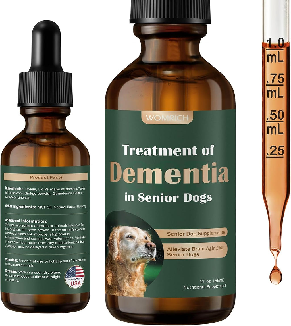 Suplemento para perros mayores: salud cerebral y apoyo nervioso con setas medicinales