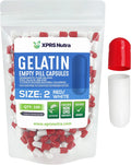 XPRS Nutra Cápsulas Vacías Tamaño 2 - Gelatina Pura de Bovino - 100 Cápsulas (Rojo/Blanco)