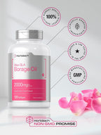 Aceite de Borraja 2000 mg | 120 Cápsulas Blandas | 320 mg de GLA | Horbäach