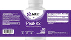 AOR Peak K2 – Vitamina K2 MK-4, 90 Cápsulas Veganas