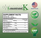 Koncentrated K - 30.5 mg de Vitaminas K y 2 mg de Astaxantina, 60 Cápsulas