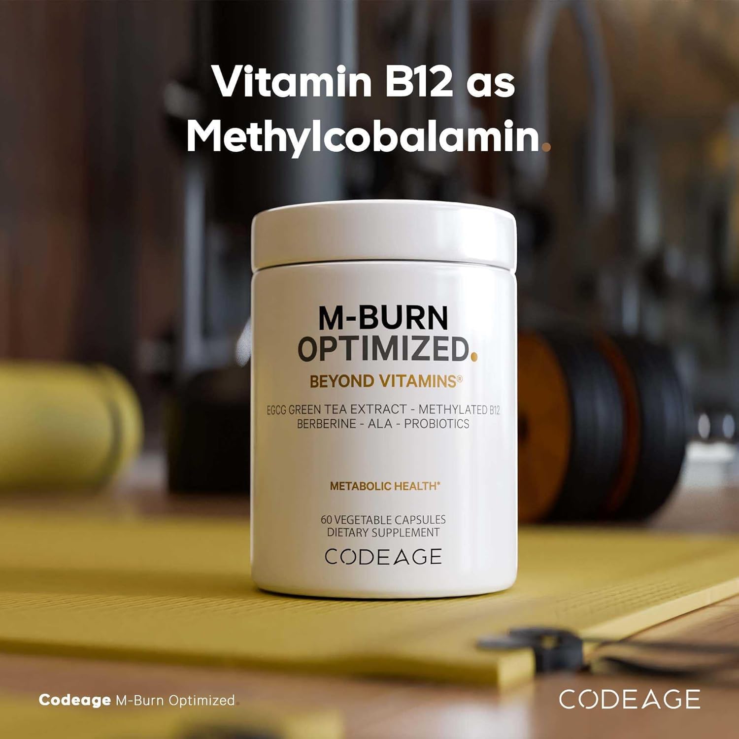 Codeage M-Burn Optimized - Complemento avanzado con té verde, berberina y probióticos - 60 cápsulas