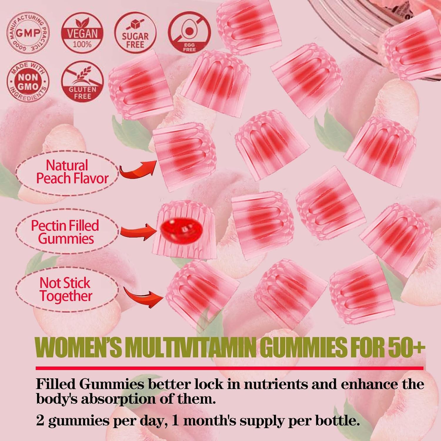 ZEGBALP Gominolas Multivitamínicas para Mujeres 50+ Sin Azúcar