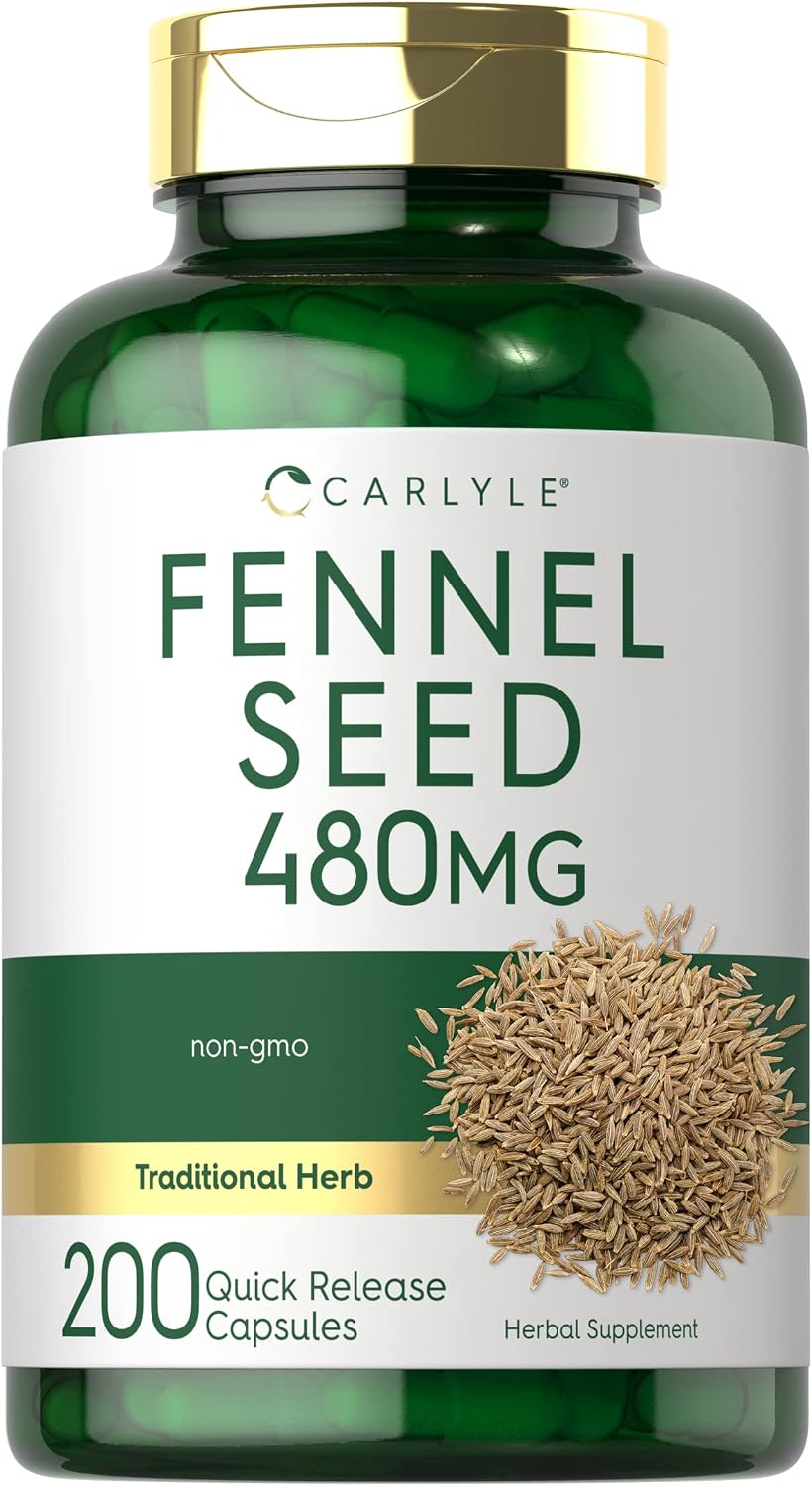 Carlyle Semilla de Hinojo 480mg – 200 Cápsulas – Suplemento Herbal No-GMO