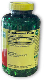 Vitamina E 400 UI (180 mg) Cápsulas Blandas, 500 Unidades