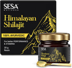 Sesa Himalayan Shilajit Resin – 100% Ayurvédico, 50 dosis de 400 mg con 80+ Minerales Traza y Ácido Fúlvico