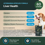 VetriScience Veterinary Strength Liver Health Chews - Suplemento Hepático para Perros, 60 Comprimidos