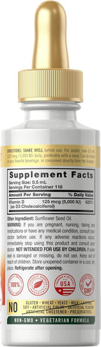 Carlyle Vitamina D3 Gotas Líquidas 5000 UI (125 mcg) - 60 ml