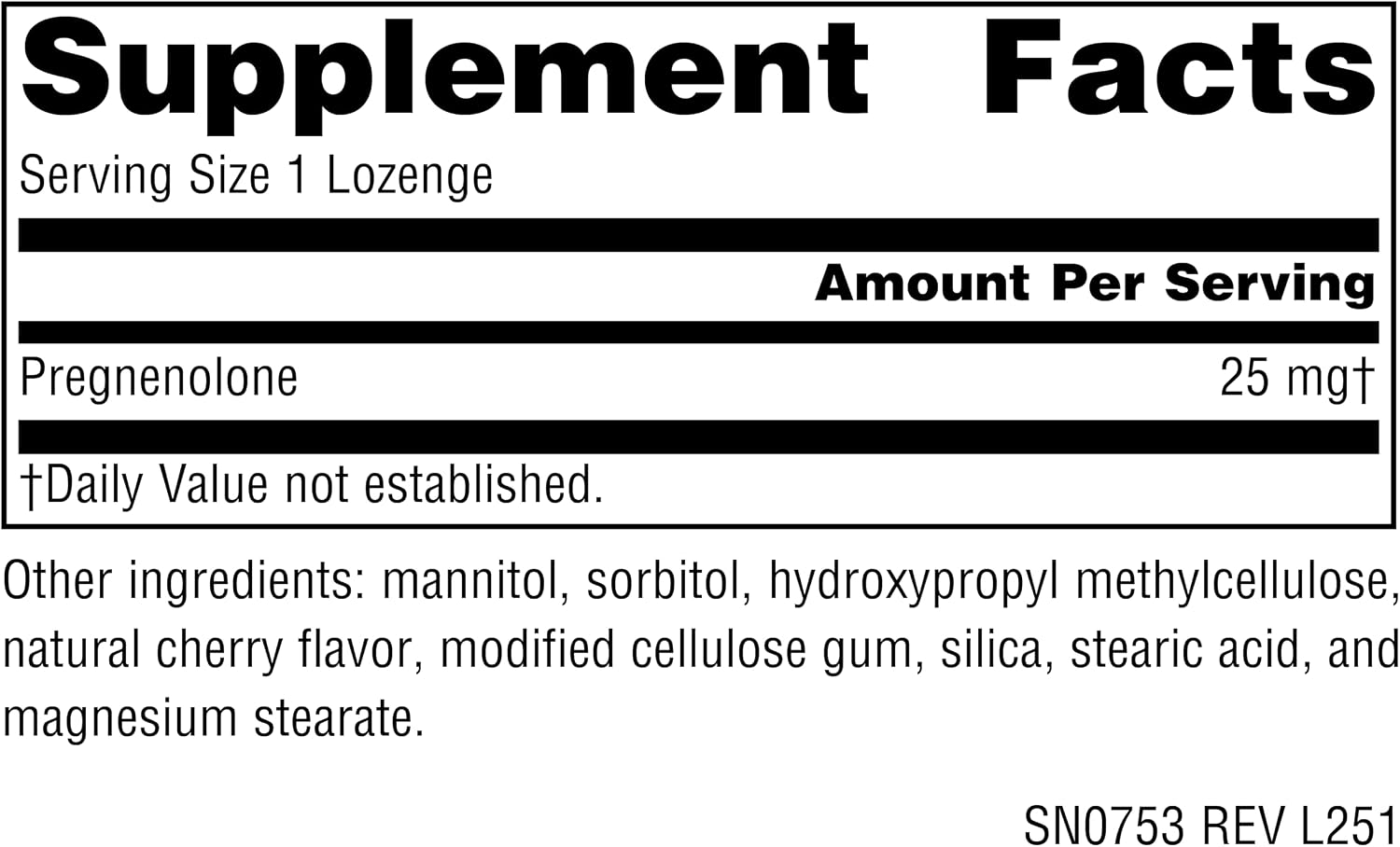 Source Naturals Pregnenolona 25mg - 120 Pastillas de Cereza