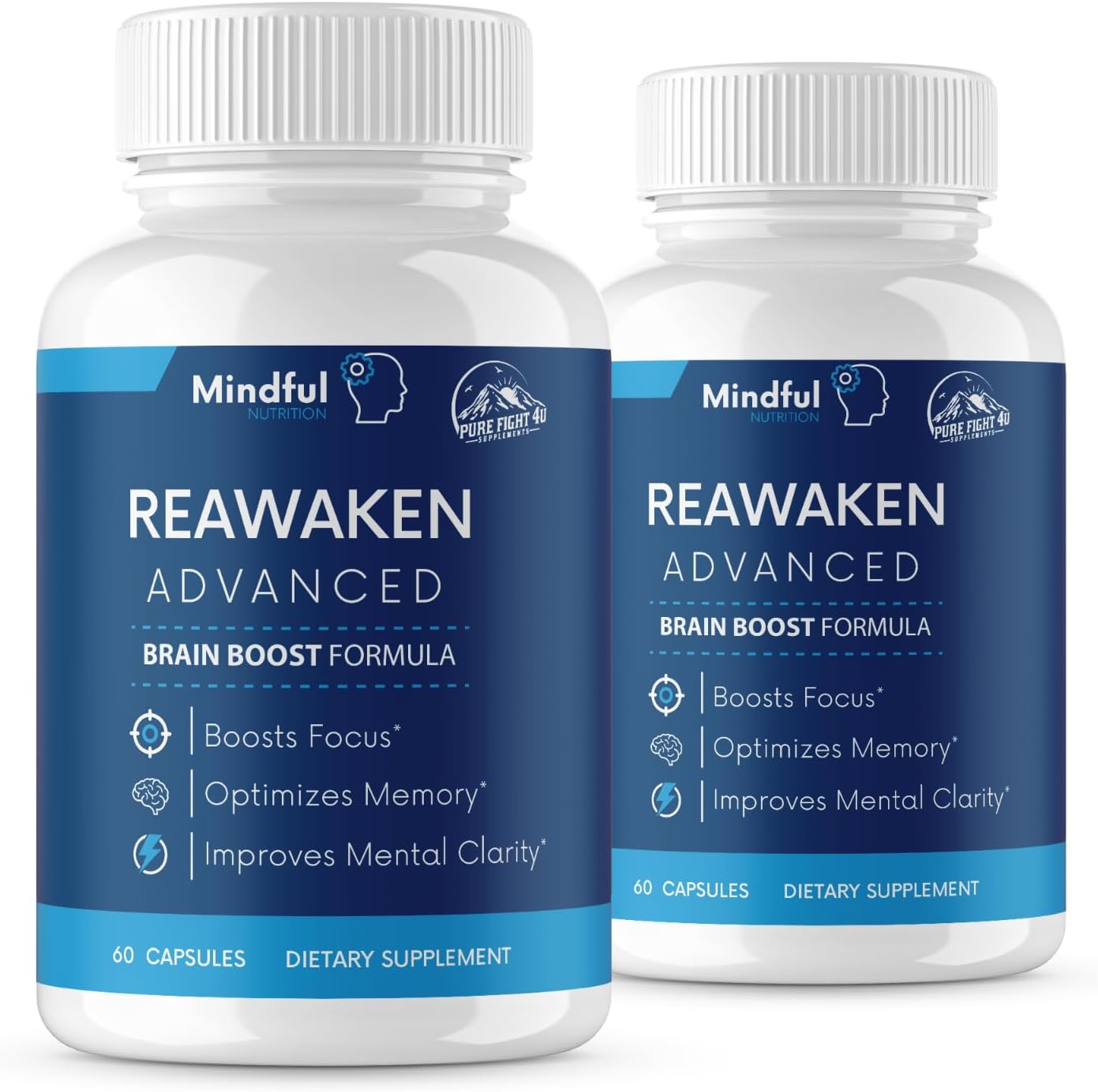 Reawaken Advanced - Suplemento para la función cognitiva, 2 frascos