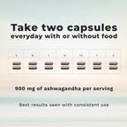 LifeSeasons Essentials Ashwagandha - Apoyo para el Estrés y el Sueño - Mente Calma y Enfocada - 900mg por 2 Cápsulas - 60 Cápsulas