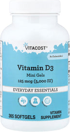 Vitacost Vitamina D3 Mini Gels, 125 mcg (5000 IU), 365 Softgels