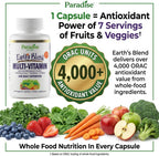 Paradise Herbs Earth's Blend Multivitamínico Diario con Hierro y 48 Superfoods Orgánicos, 60 Cápsulas