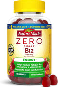 Nature Made Zero Sugar Energy Vitamin B12 Gummies 1000 mcg – 110 gominolas sin azúcar