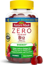 Nature Made Zero Sugar Energy Vitamin B12 Gummies 1000 mcg – 110 gominolas sin azúcar