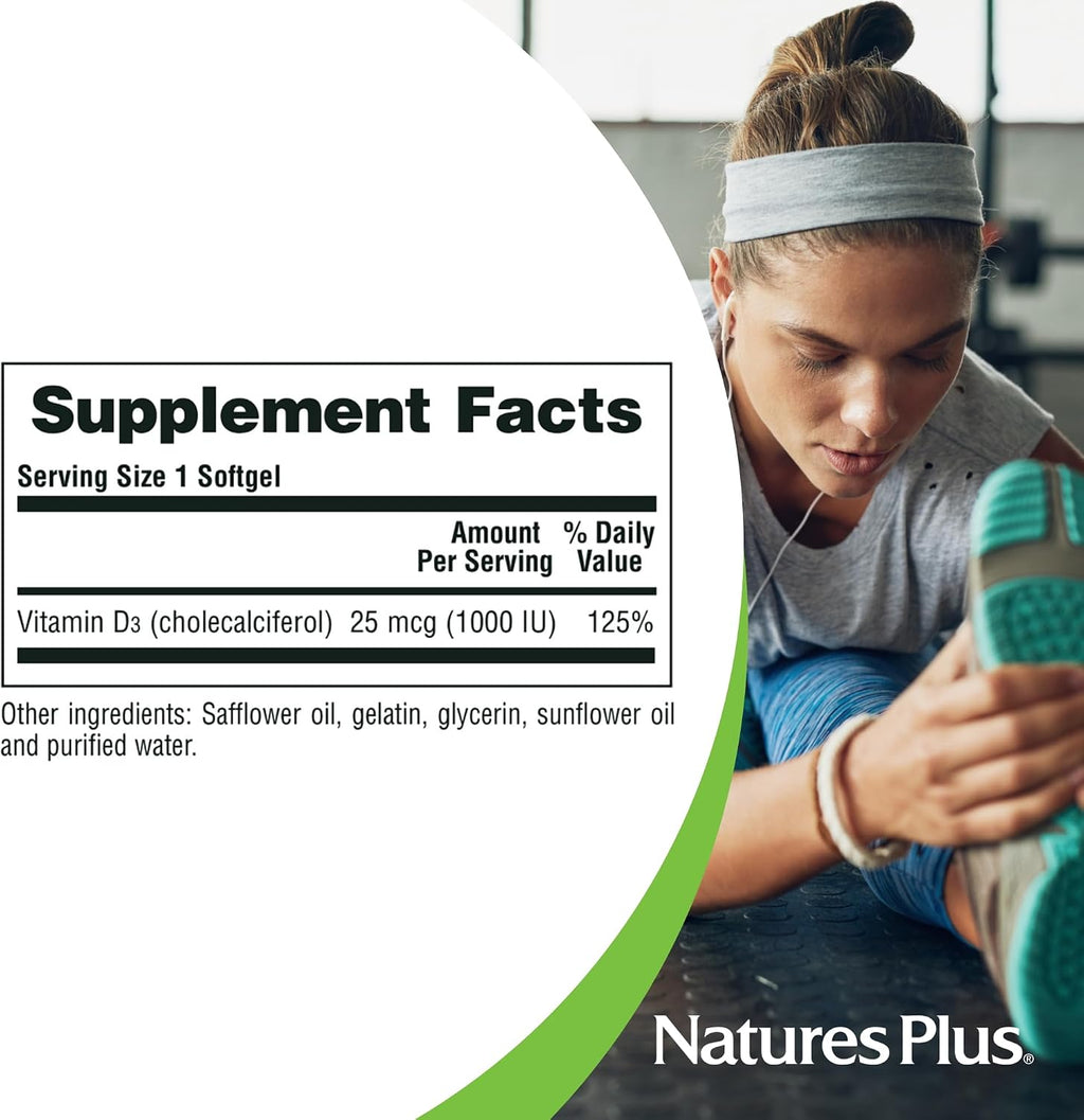 NaturesPlus Vitamin D3 1000 IU - 180 Softgels
