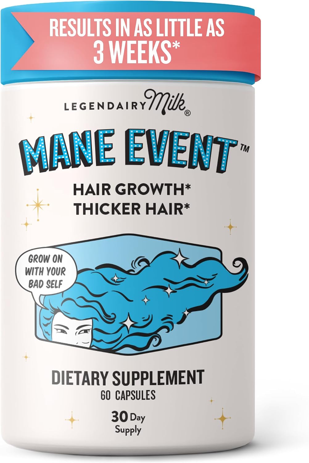 Vitaminas para el Crecimiento del Cabello para Mujeres - Biotina con Colágeno y Lustriva, Mane Event™
