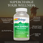 SOLARAY Once Daily Multivitamínico de Alta Energía para Mujeres y Hombres - con Vitamina C, D y Base de Hierbas y Alimentos Integrales - 180 Cápsulas