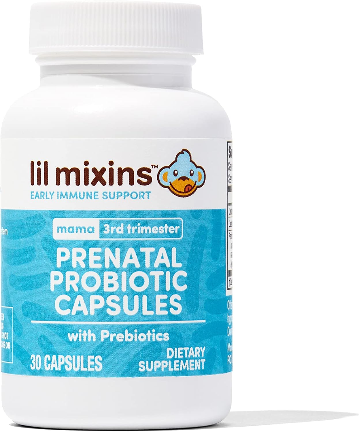 Lil Mixins Early Allergen Prenatal Probiotics - Probióticos prenatales para mujer y bebé - L. rhamnosus y L. acidophilus - Cápsulas, suministro para 1 mes