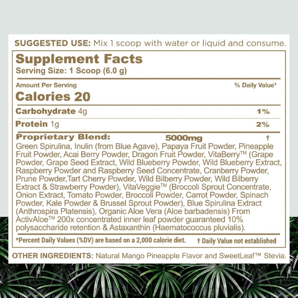 nbpure Earthy Andy Superfood Paradise, Mango Pineapple, 30 Servicios