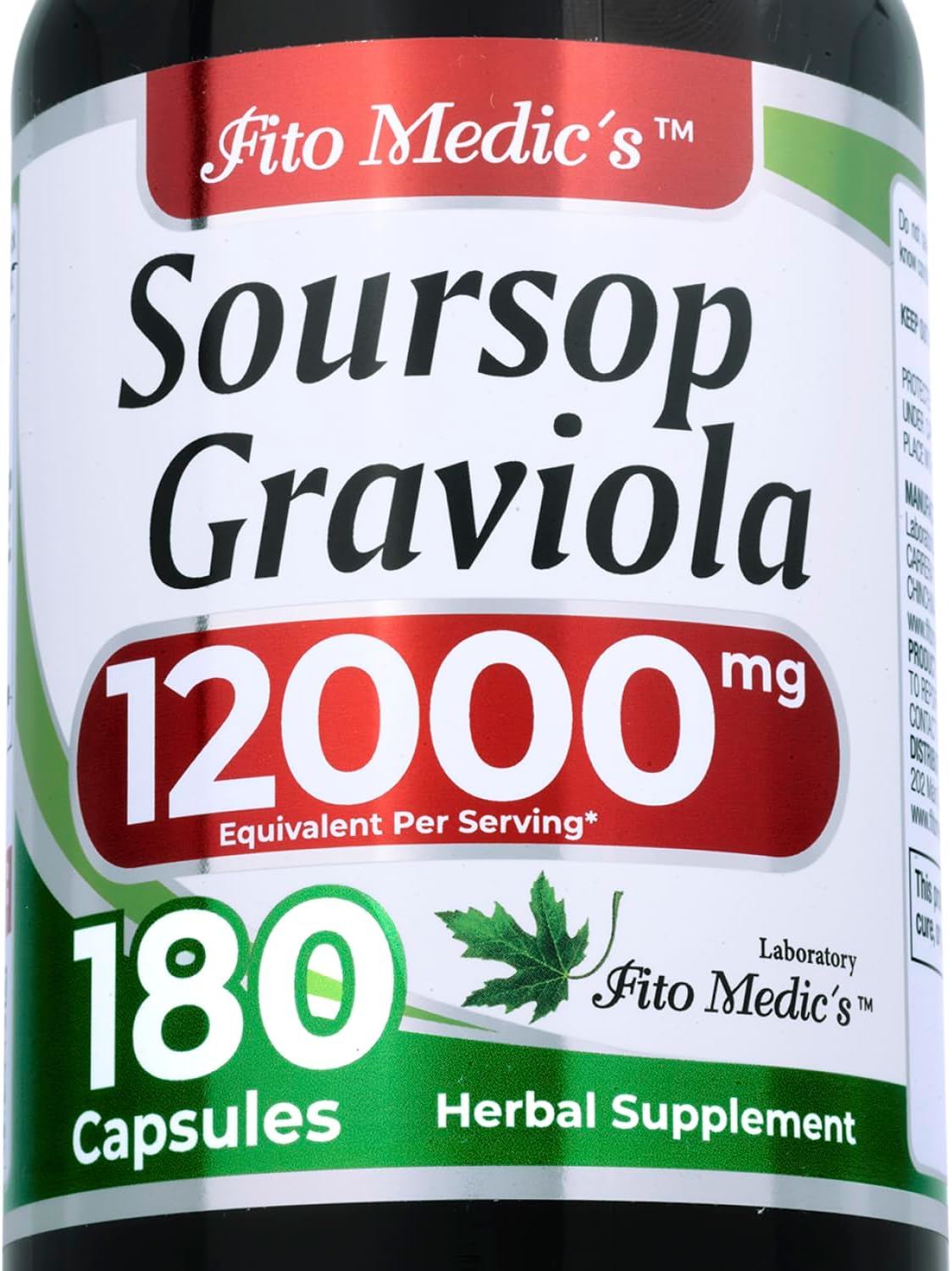FITO MEDIC'S Lab | Soursop Supplement | Graviola | 180 Cápsulas