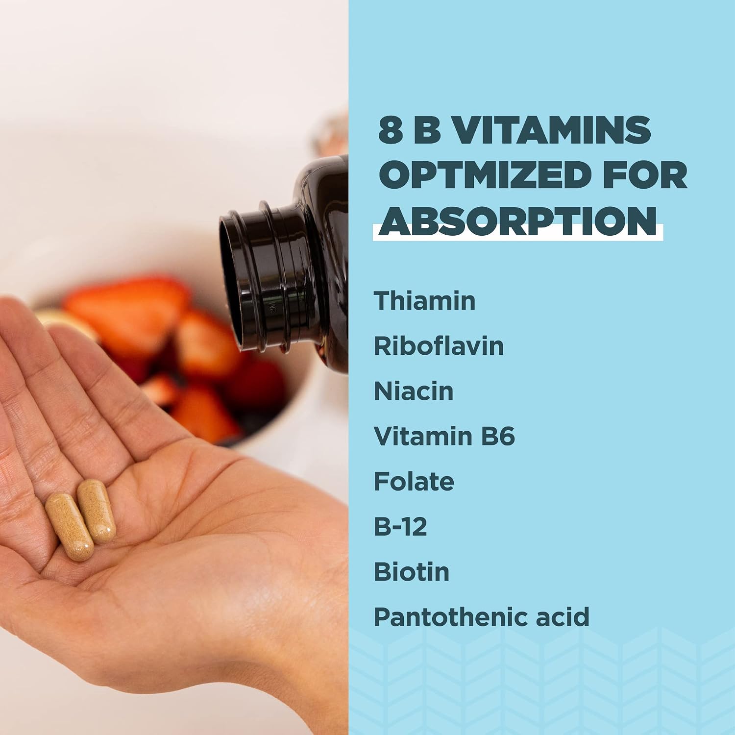 Ancient Nutrition Complejo de Vitamina B, 8 Vitaminas B Equilibradas, Apoya Niveles de Energía Saludables, Hierbas Adaptógenas, Activado por Enzimas, Paleo y Keto Friendly, 60 Cápsulas