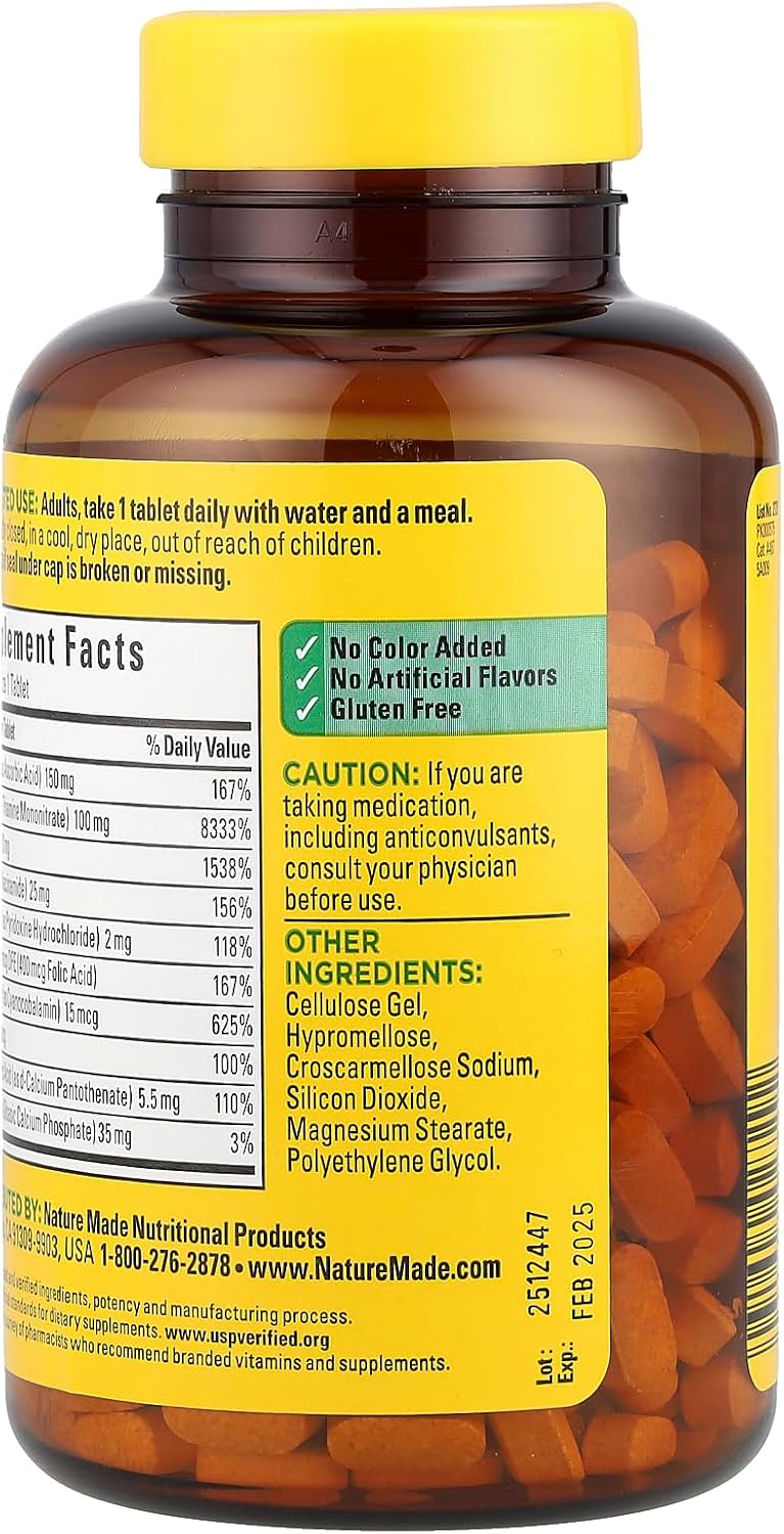 Nature Made Super Complejo B + Vitamina C, 360 comprimidos