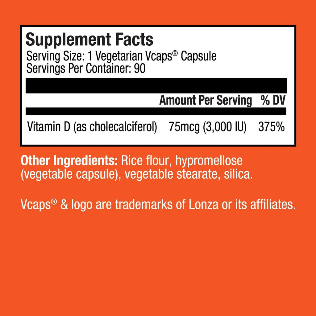 Invite Health Vitamina D3 3000 IU - 90 Cápsulas Veganas (Pack de 2)