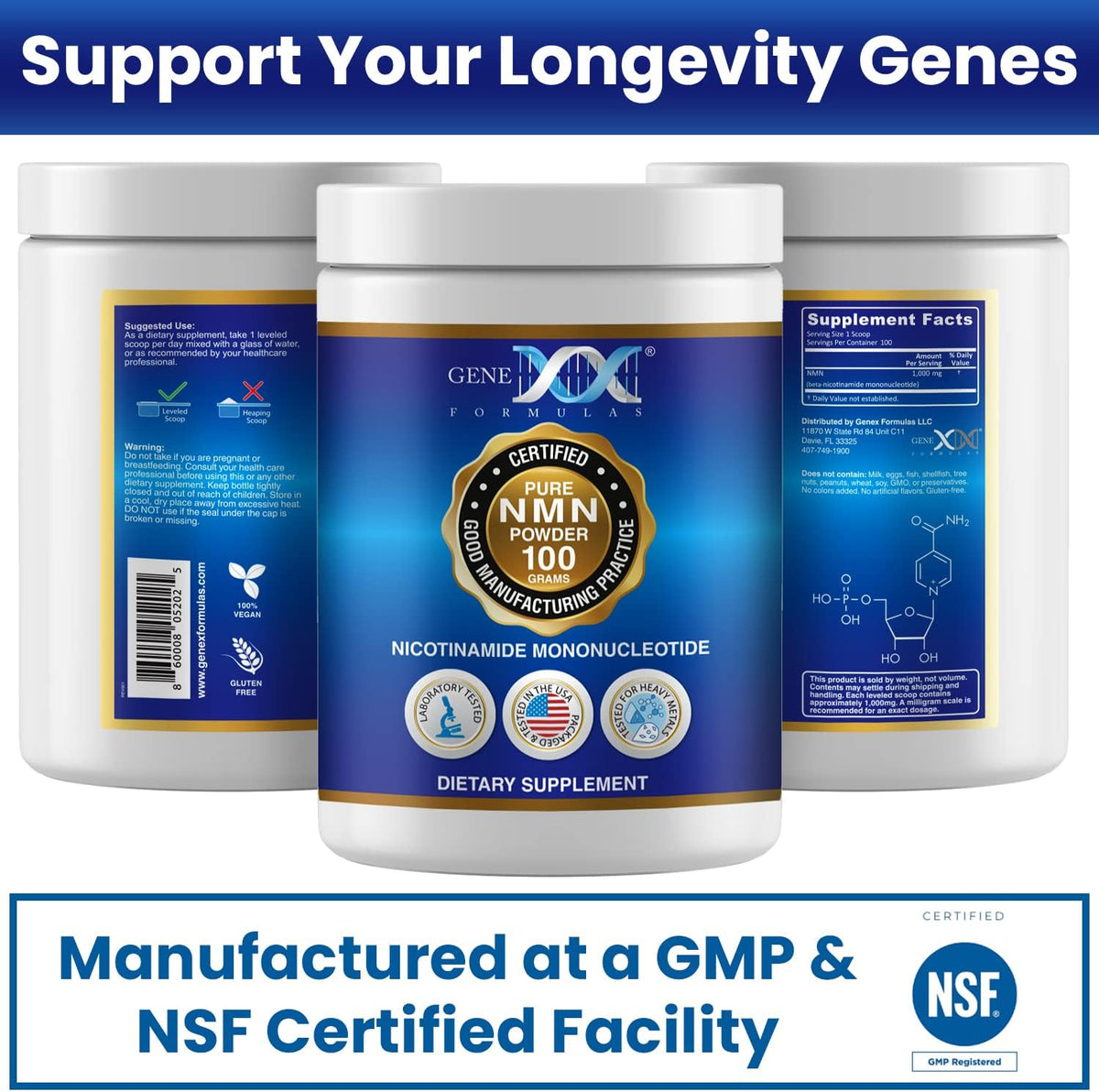 Genex Formulas - NMN Puro en Polvo 100g - – Sublingual: Coloca la dosis deseada debajo de la lengua y mantenla – Image 7