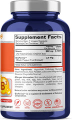 NusaPure Niacina Sin Enrojecimiento (Flush-Free) - 500 mg, 250 Cápsulas Veganas