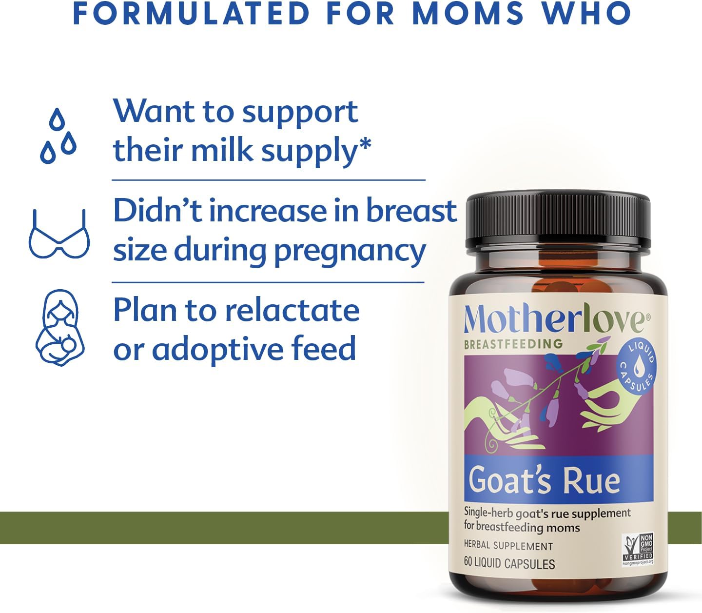 Motherlove Goat’s Rue – 120 Cápsulas Líquidas para la Lactancia