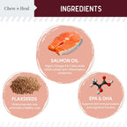 Dog Skin and Coat Supplement - 360 Soft Chew Omega Treats para Alergias de Piel - Mezcla de Aceite de Salmón con Ácidos Grasos Esenciales, Omega 3, 6, Vitaminas, Minerales - Hecho en USA (2 Paquetes de 180, Sabor Cordero)