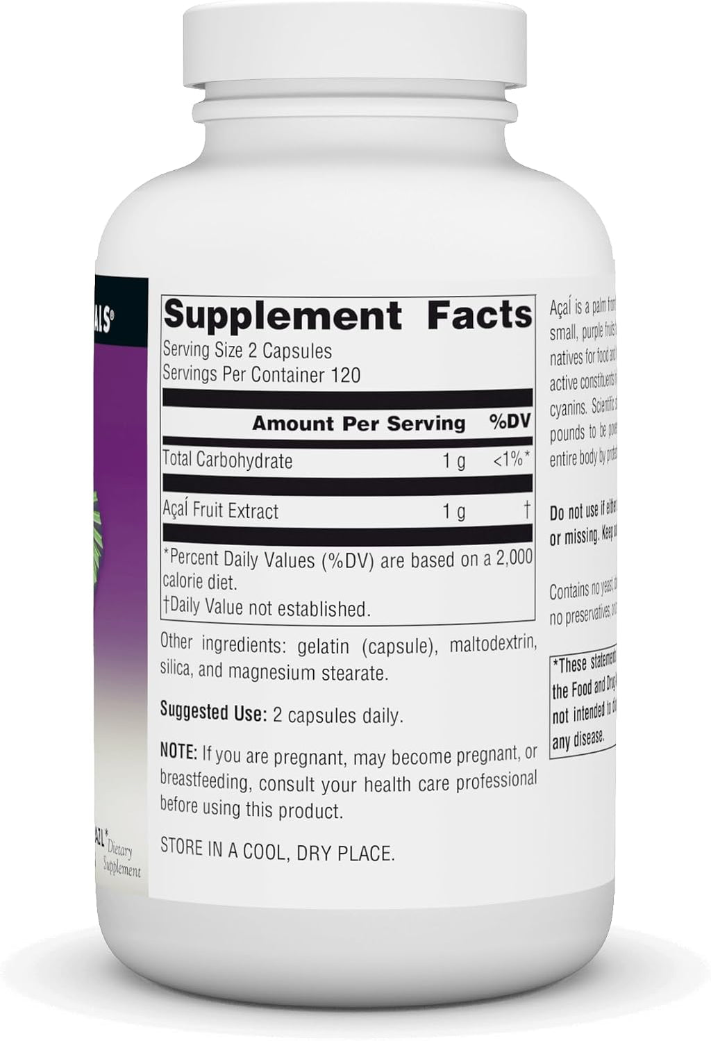 Source Naturals Extracto de Acai, Superantioxidante de Brasil* - 500 mg - 240 Cápsulas Vegetarianas