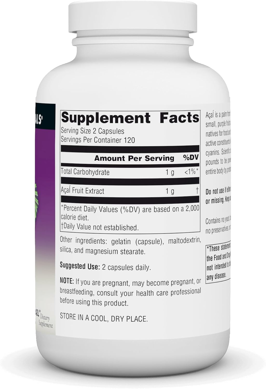 Source Naturals Extracto de Acai, Superantioxidante de Brasil* - 500 mg - 240 Cápsulas Vegetarianas