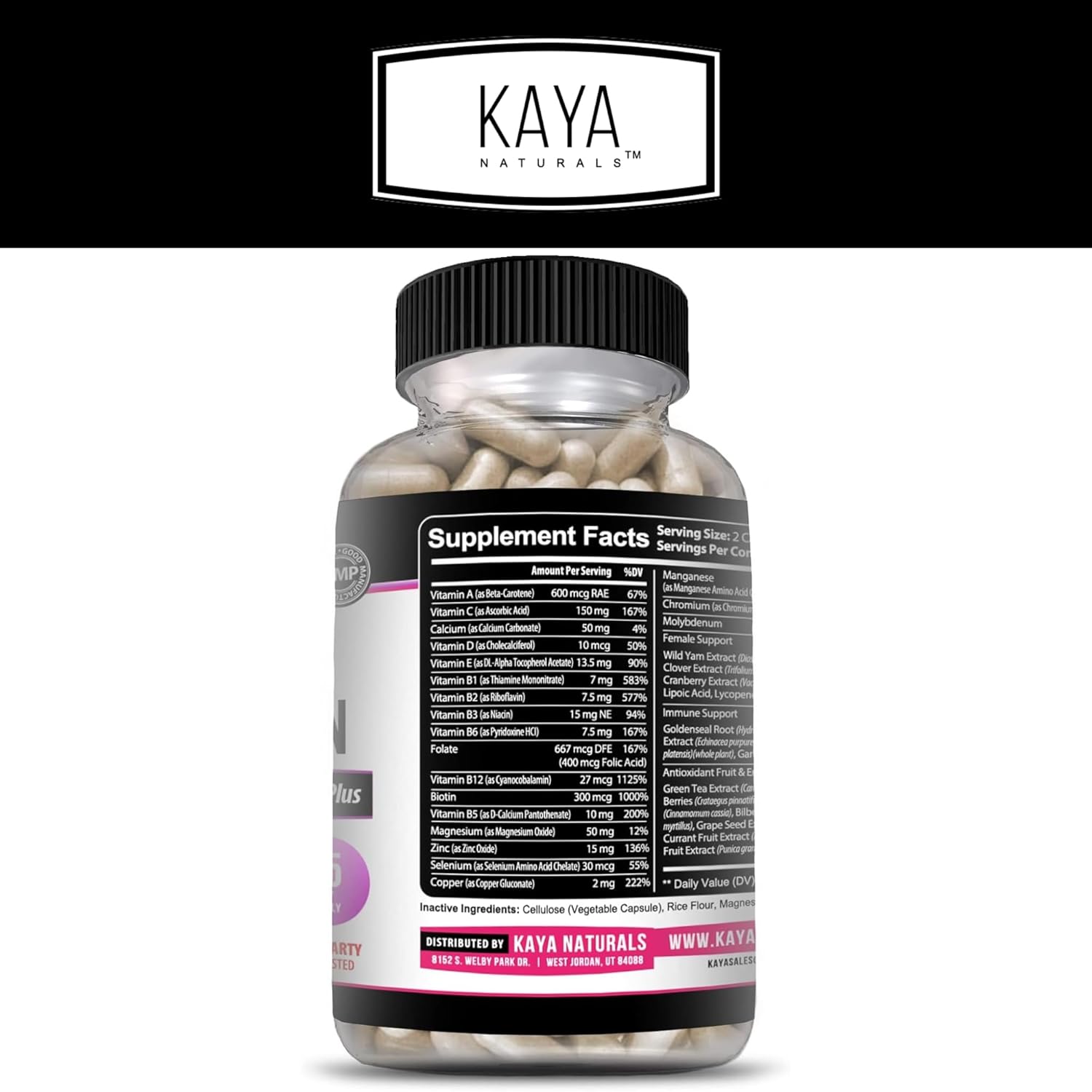 Kaya Naturals Multivitamínico para Mujeres (30 Cápsulas)