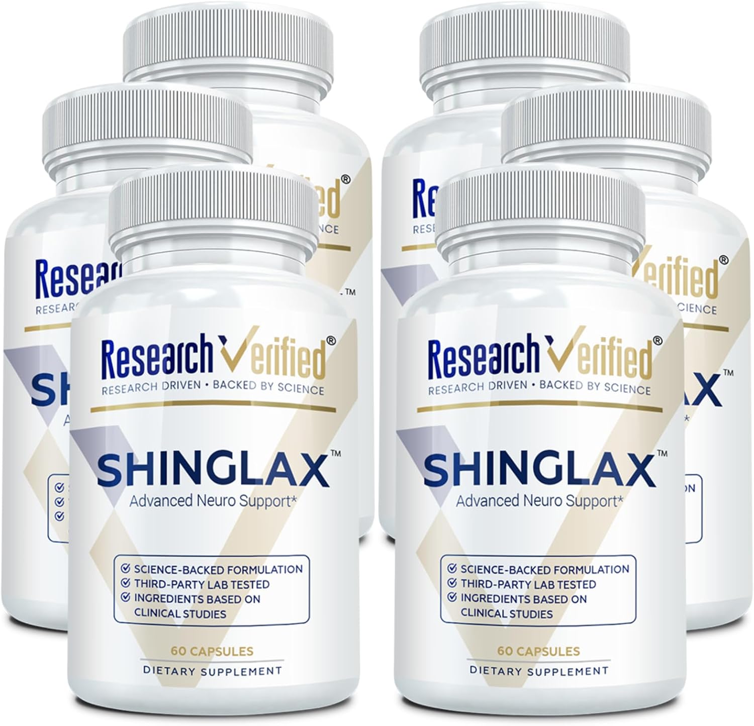 Research Verified Shinglax - Melisa, Enzimas Proteolíticas, Complejo de Setas, Complejo B, Orégano, Zinc - Sin OGM - 60 Cápsulas