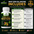 Stem Cell Restore | Complejo Antioxidante Celular con CyanthOx™ 30, Espino Amarillo, Semilla de Uva y Resveratrol | 60 Cápsulas Vegetarianas
