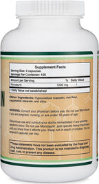 Monolaurin 1000mg por Ración, 210 Cápsulas (Vegano, Sin Gluten, No GMO) - Double Wood