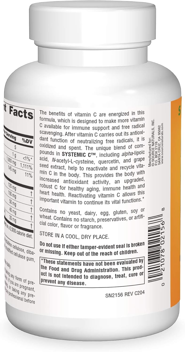 Source Naturals Systemic C, 500 mg - 240 Comprimidos