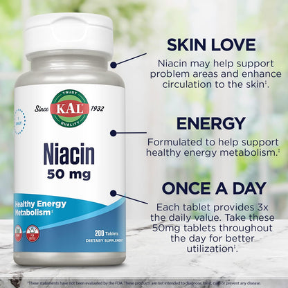KAL Niacina 50 mg, 200 comprimidos – Image 4