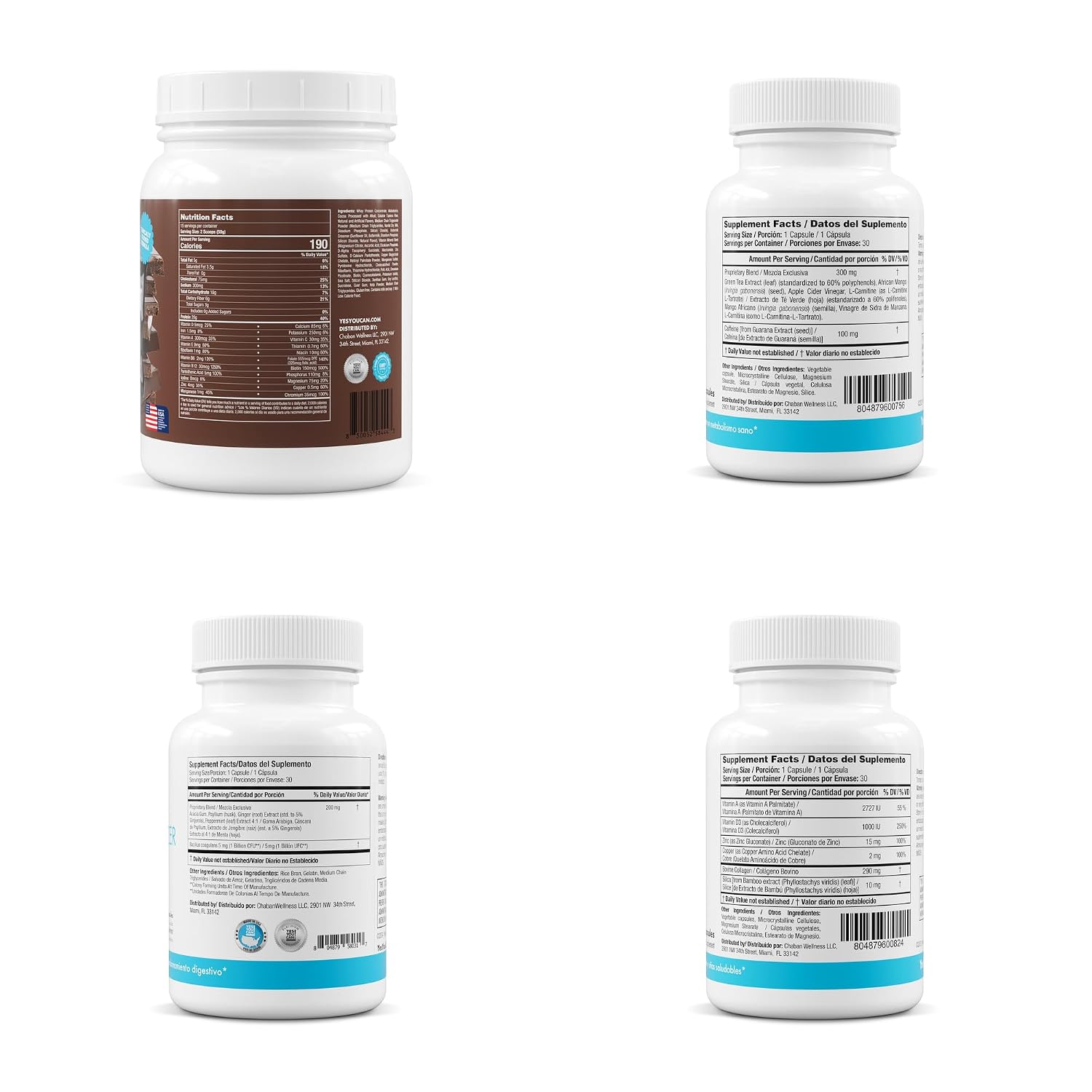 Yes You Can! Kit de Transformación Completo - Comida Sustitutiva con Proteína, Vitaminas y Minerales, Suplementos, Batidor y Guía Nutricional (Chocolate)