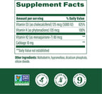 MegaFood Vitamina D3 5000 UI con Vitamina K2 - 60 Cápsulas Vegetarianas