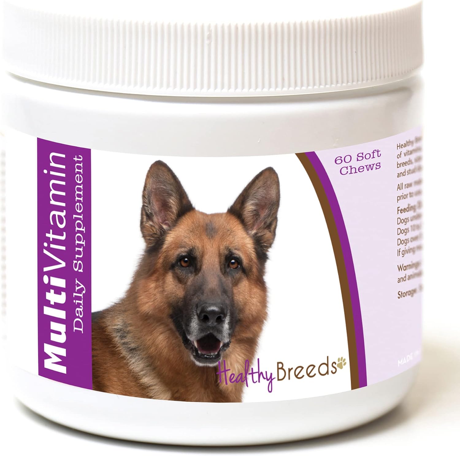 Healthy Breeds Multivitamínico para Perros Pastor Alemán - Bocadillos Blandos (60 unidades)