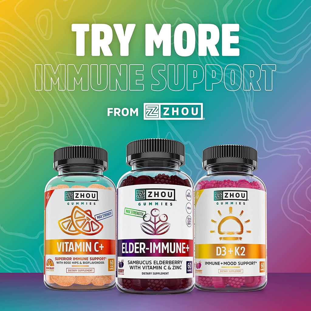 Zhou Nutrition Daily Boost Multivitamínico con Probiótico, Zinc, Vitamina C, D3 y Complejo B | 60 Cápsulas Veganas