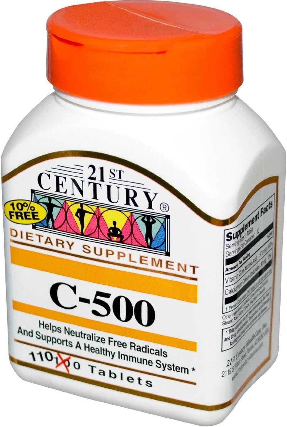 21st Century Vitamina C 500 mg, 110 tabletas (paquete de 2)