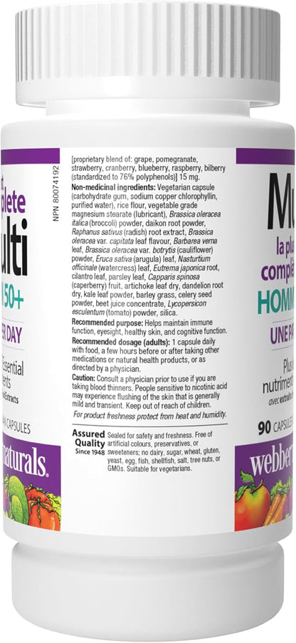 Webber Naturals Men's 50+ Most Complete – La vitamina C contribuye al funcionamiento normal del sistema – Image 9